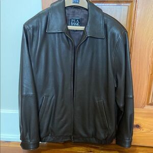 Jos. A. Bank Men's Dark Brown Leather Jacket
